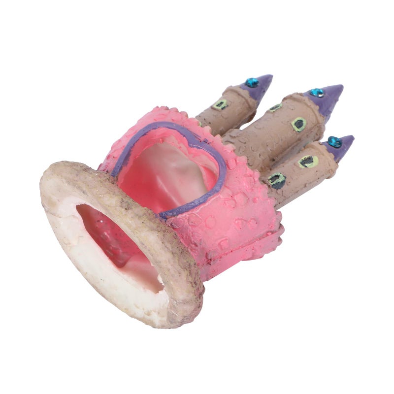 POPETPOP Aquarium Decorations Heart Castle - Fish Tank Decorations Cichlids Fish Hideout House for Girls Gift Toy Pink - Image 5